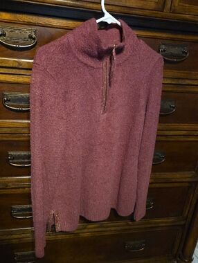 APRÉS by Isaac Mizrahi Soft Burgundy Knit Top